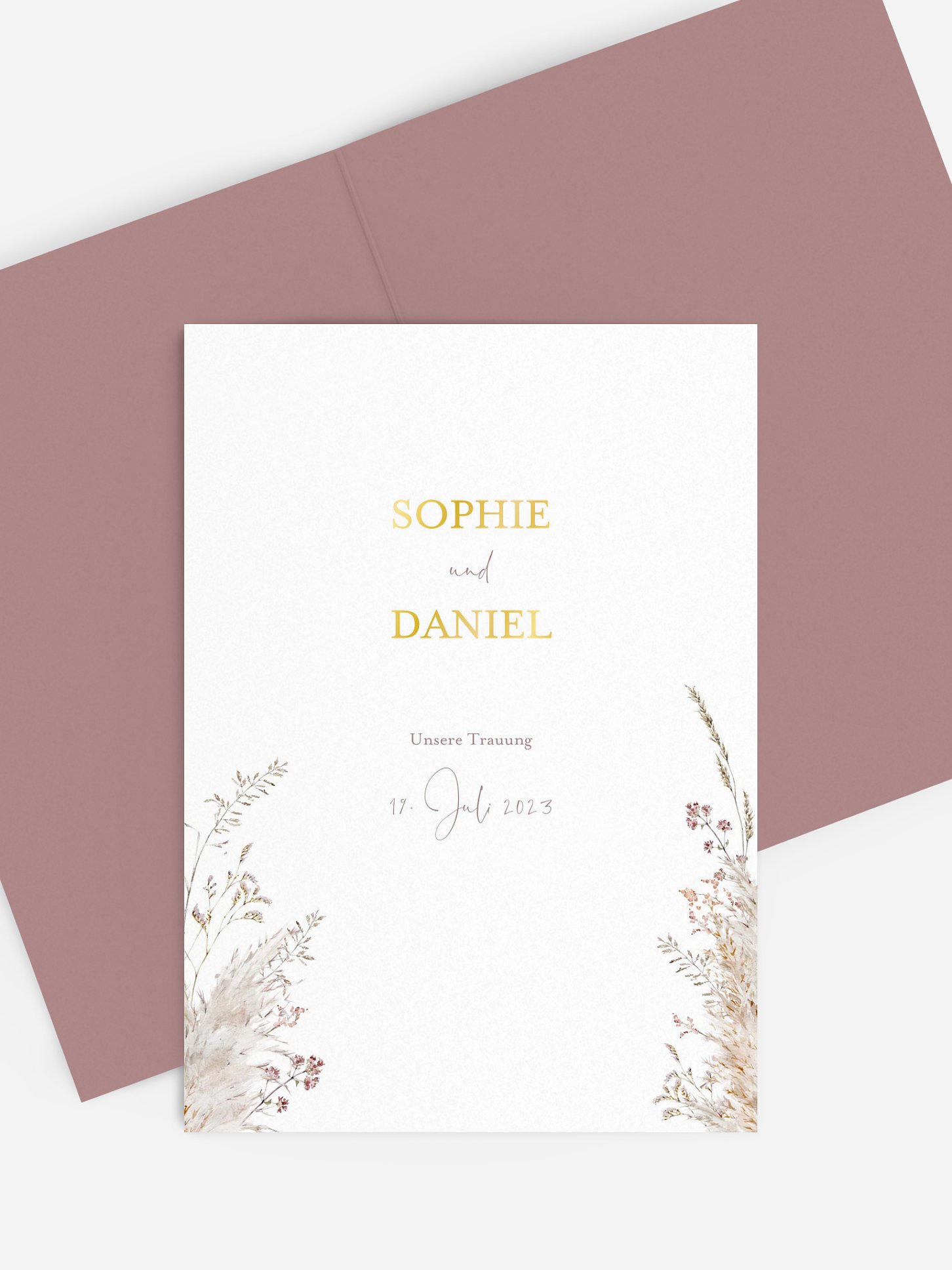 Kirchenheft Hochzeit Soft Dried Bouquet