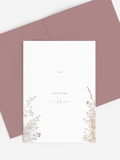 Kirchenheft Hochzeit Soft Dried Bouquet