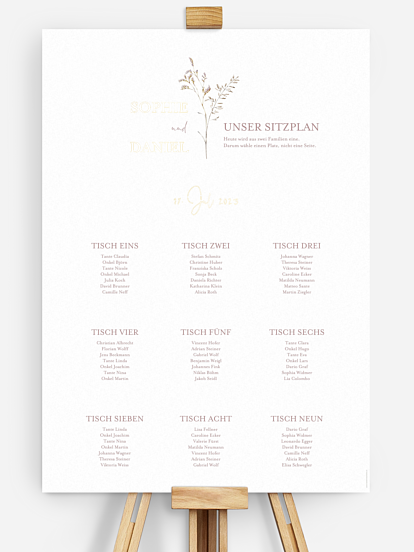 Sitzplan Plakat Soft Dried Bouquet
