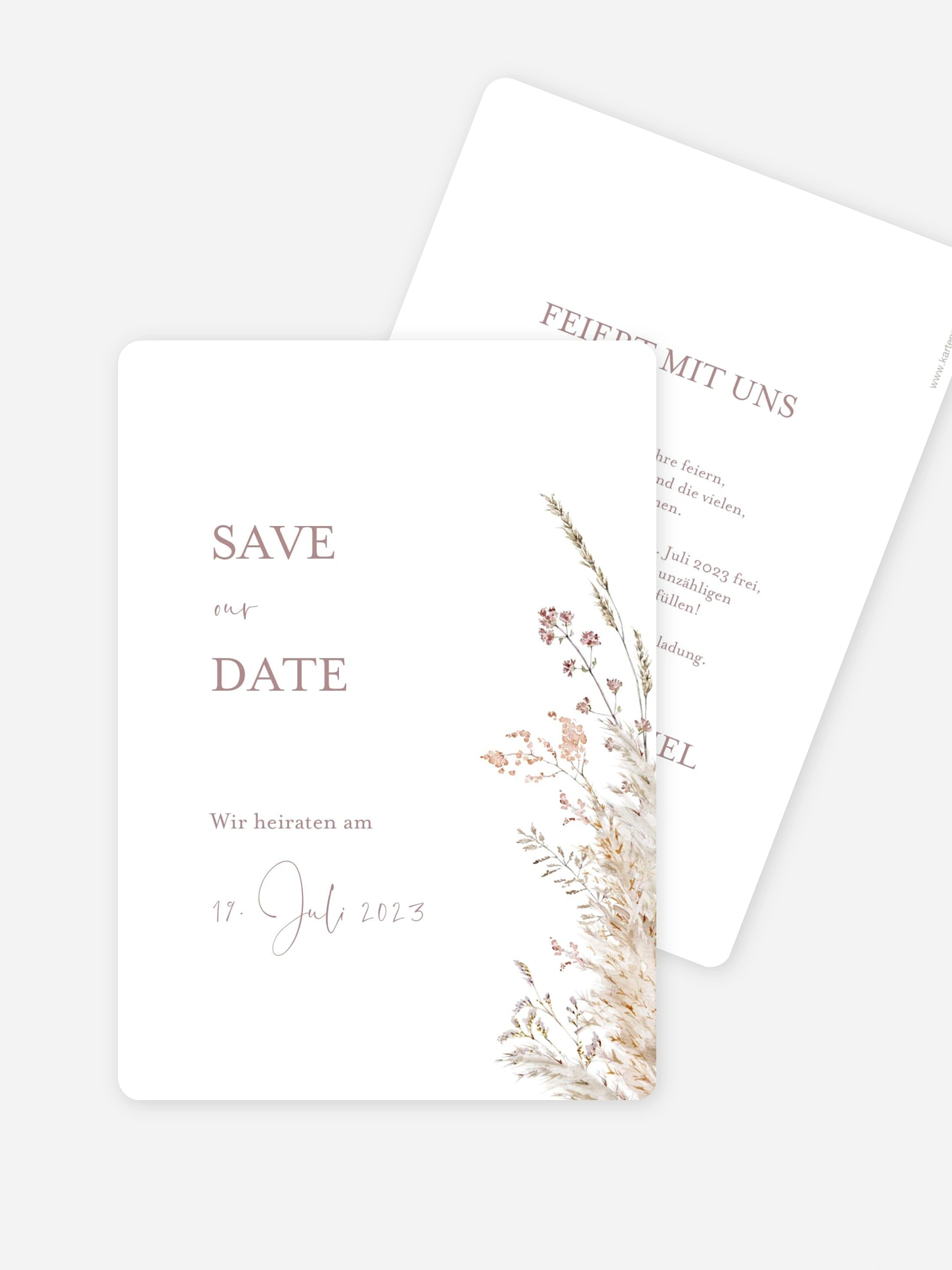 Save-the-Date Karte Soft Dried Bouquet