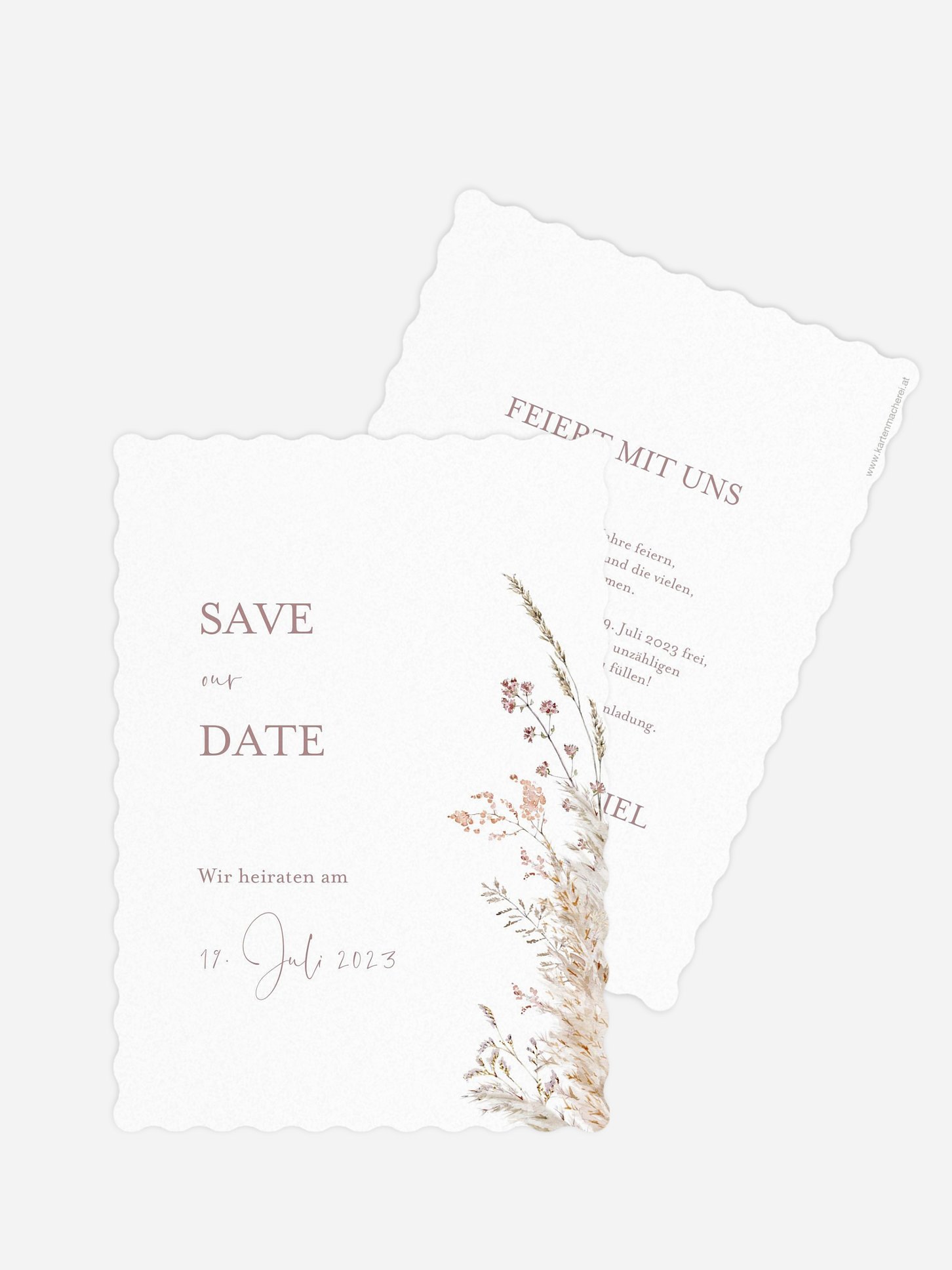 Save-the-Date Karte Soft Dried Bouquet