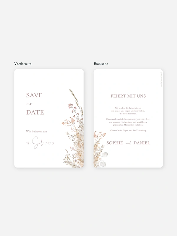 Save-the-Date Karte Soft Dried Bouquet