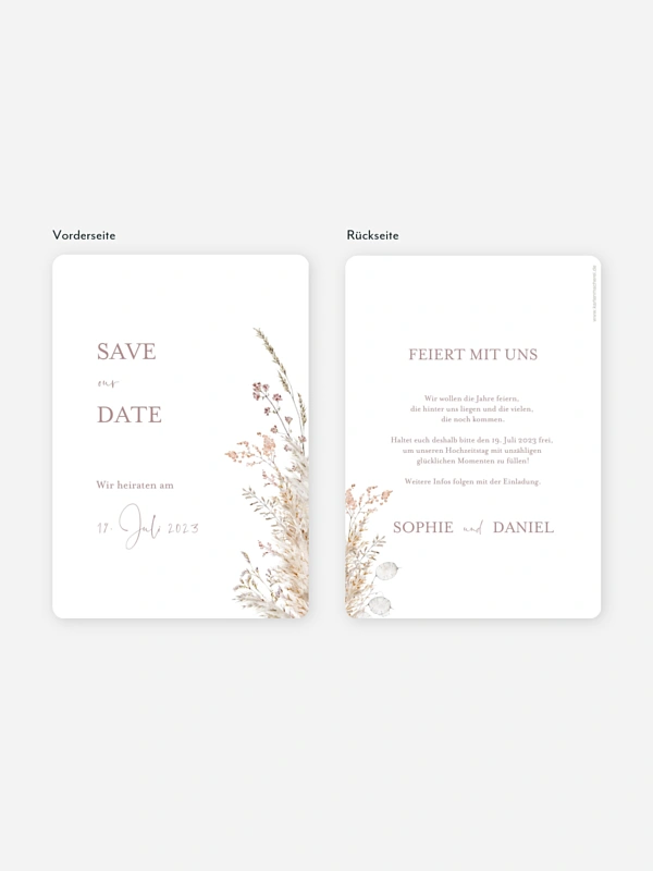 Save-the-Date Karte Soft Dried Bouquet
