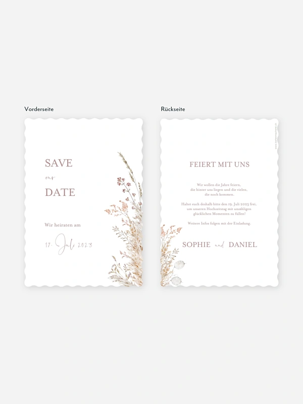 Save-the-Date Karte Soft Dried Bouquet