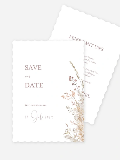 Save-the-Date Karte Soft Dried Bouquet