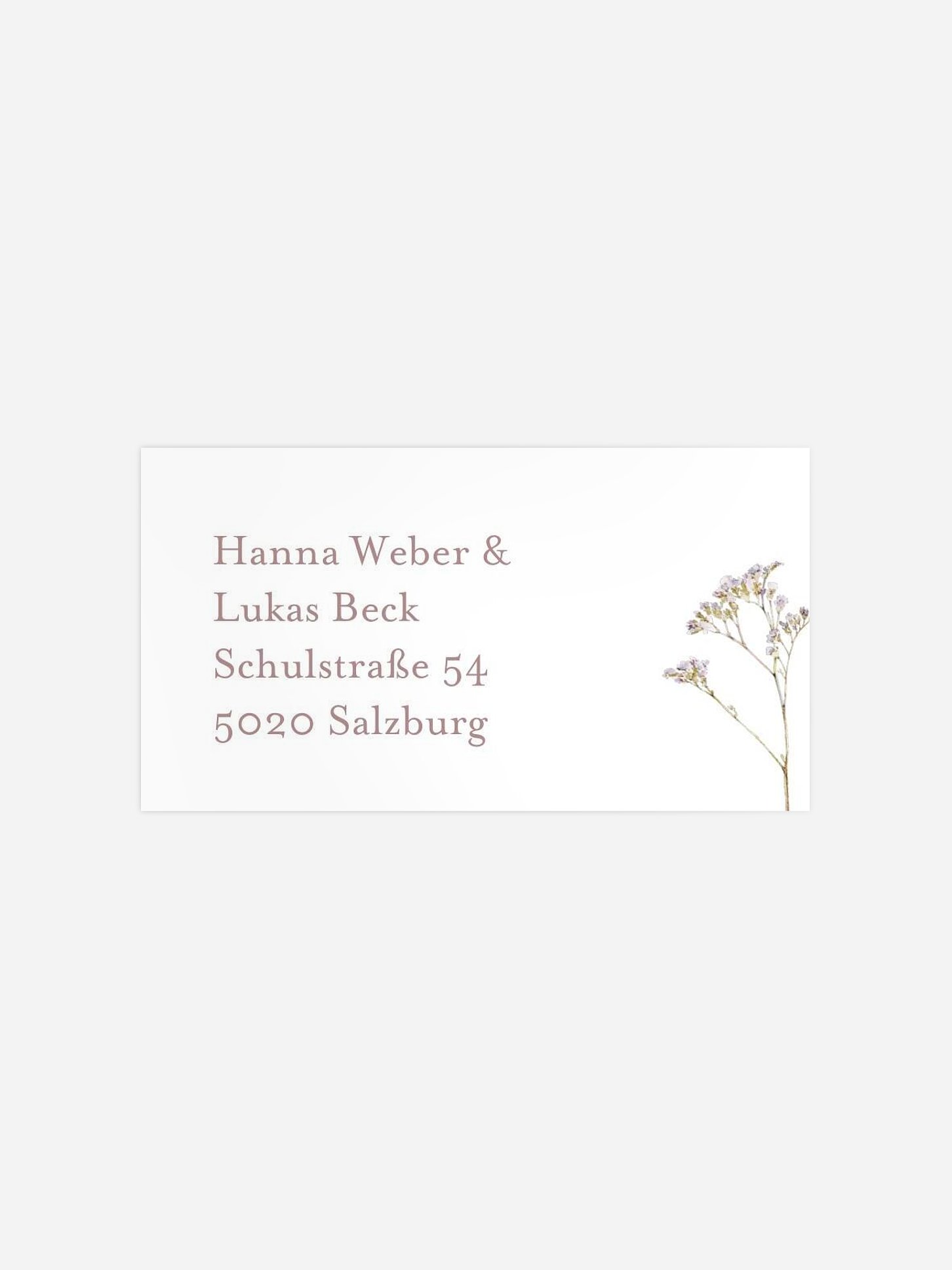Empfängeraufkleber Hochzeit Soft Dried Bouquet