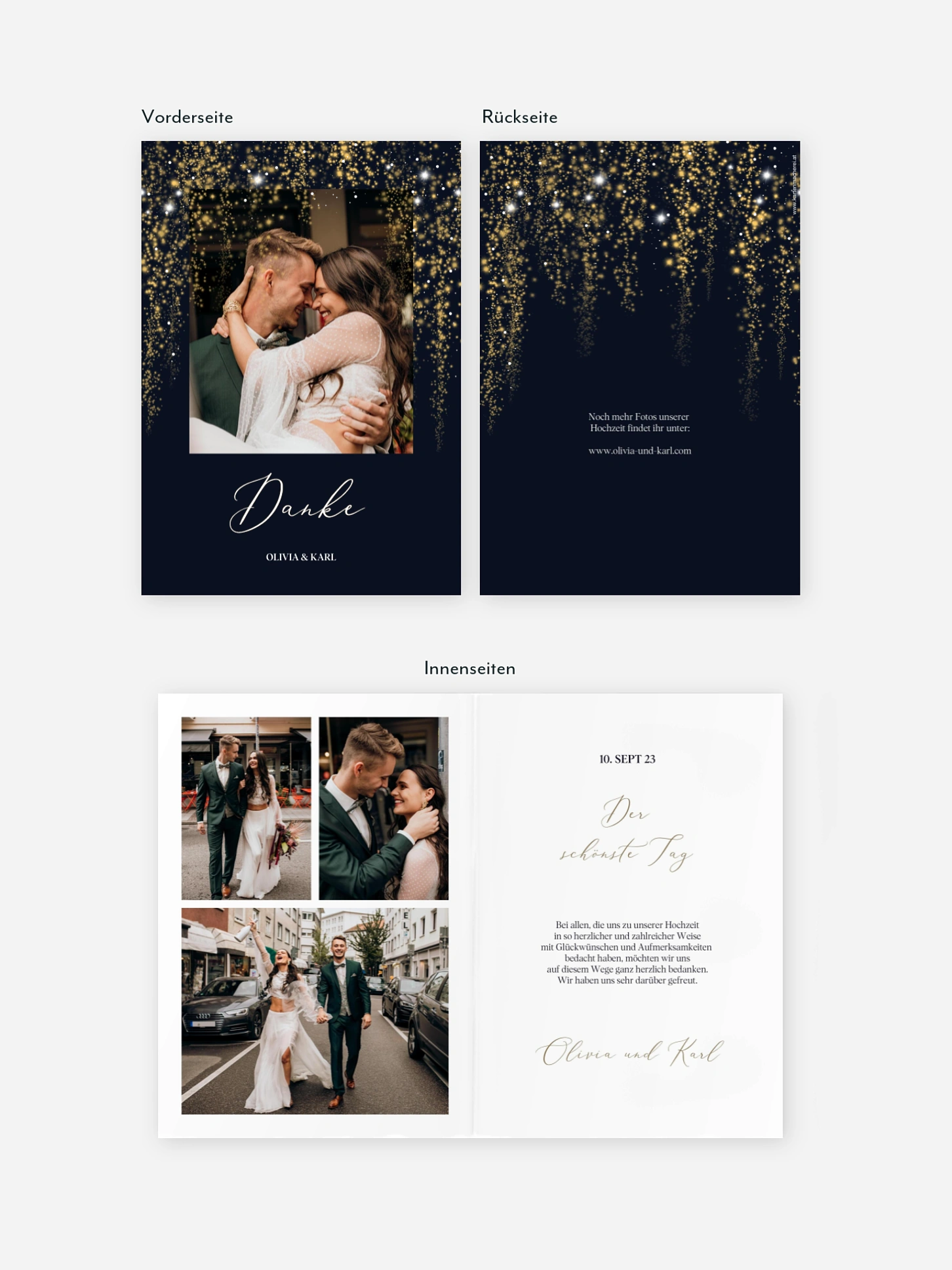 Dankeskarte Hochzeit Twinkle Star