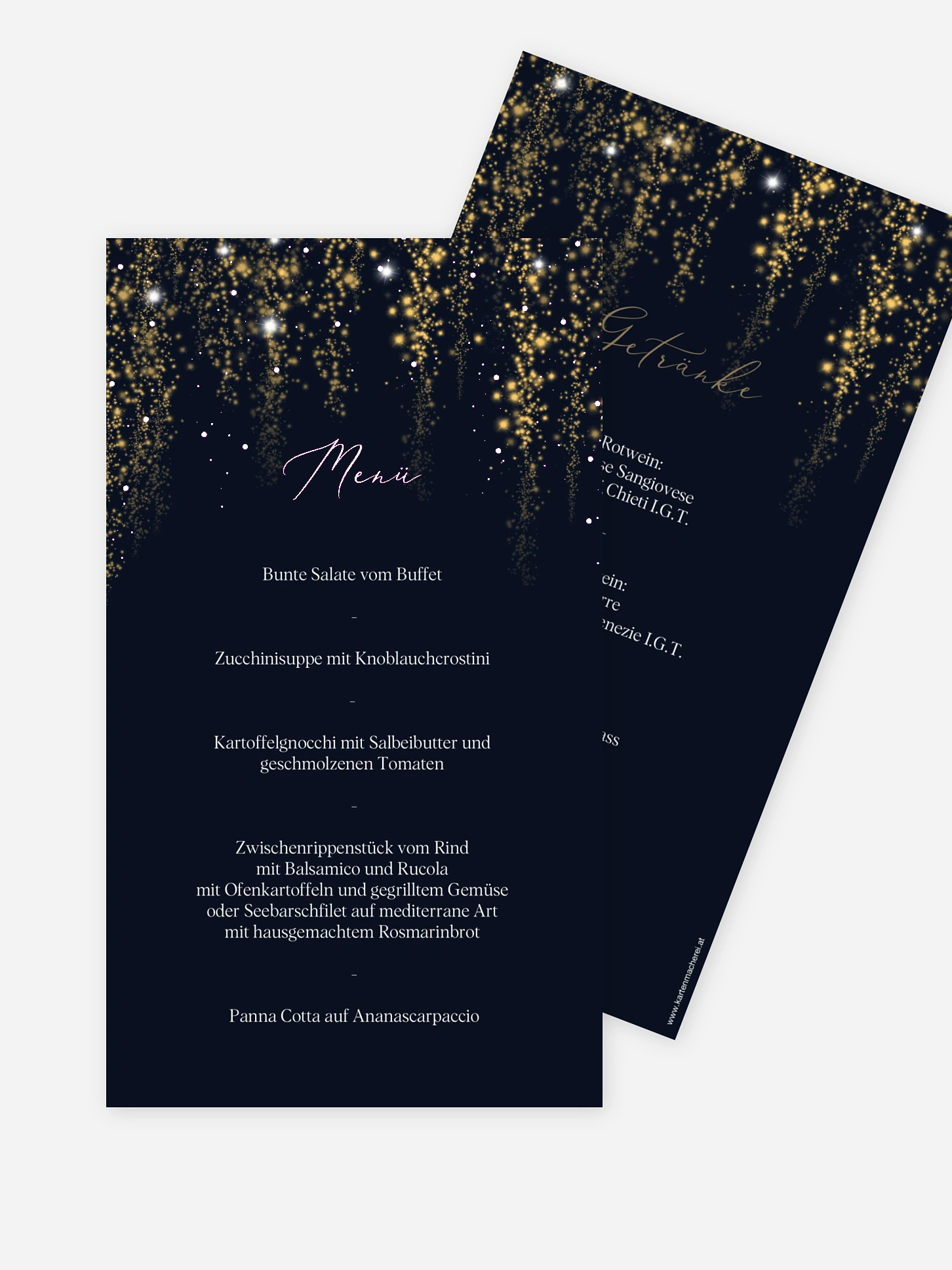 Menükarte Hochzeit Twinkle Star