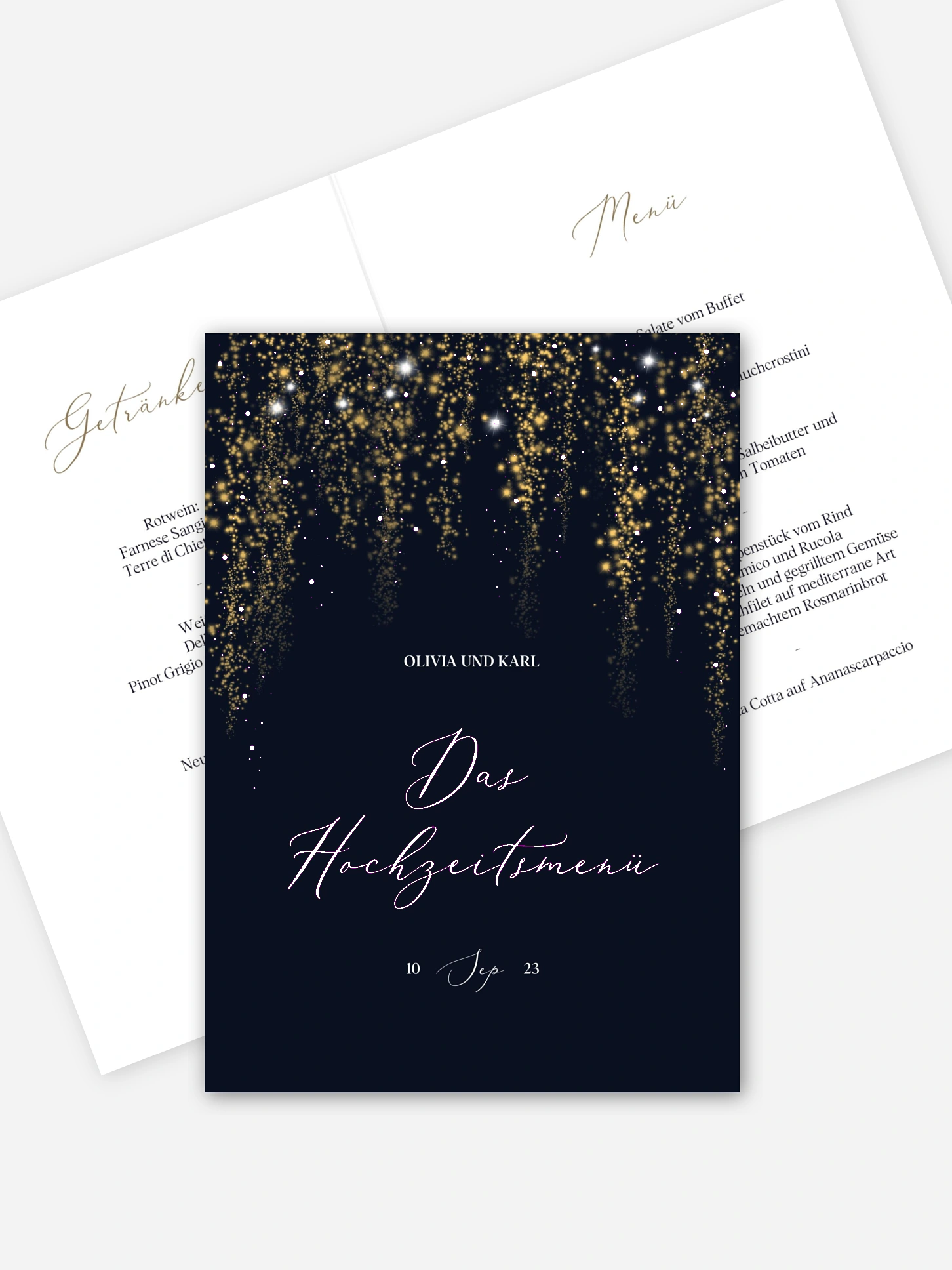 Menükarte Hochzeit Twinkle Star