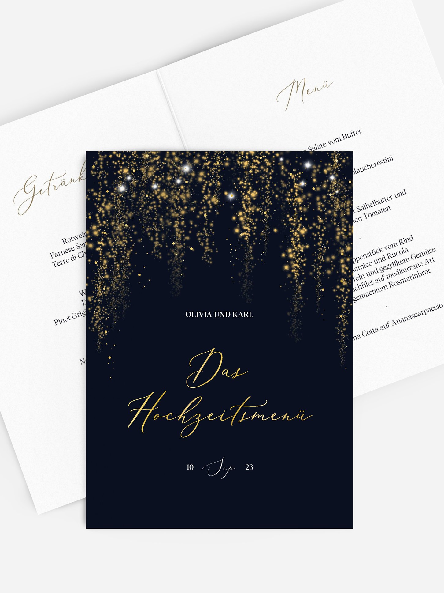 Menükarte Hochzeit Twinkle Star
