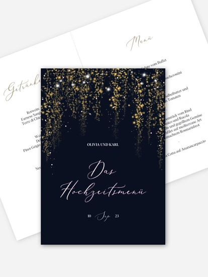Menükarte Hochzeit Twinkle Star