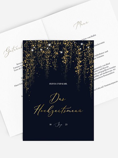 Menükarte Hochzeit Twinkle Star