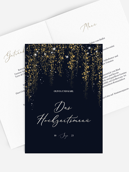 Menükarte Hochzeit Twinkle Star
