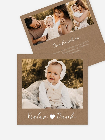 Dankeskarte Taufe Bohemian Chic