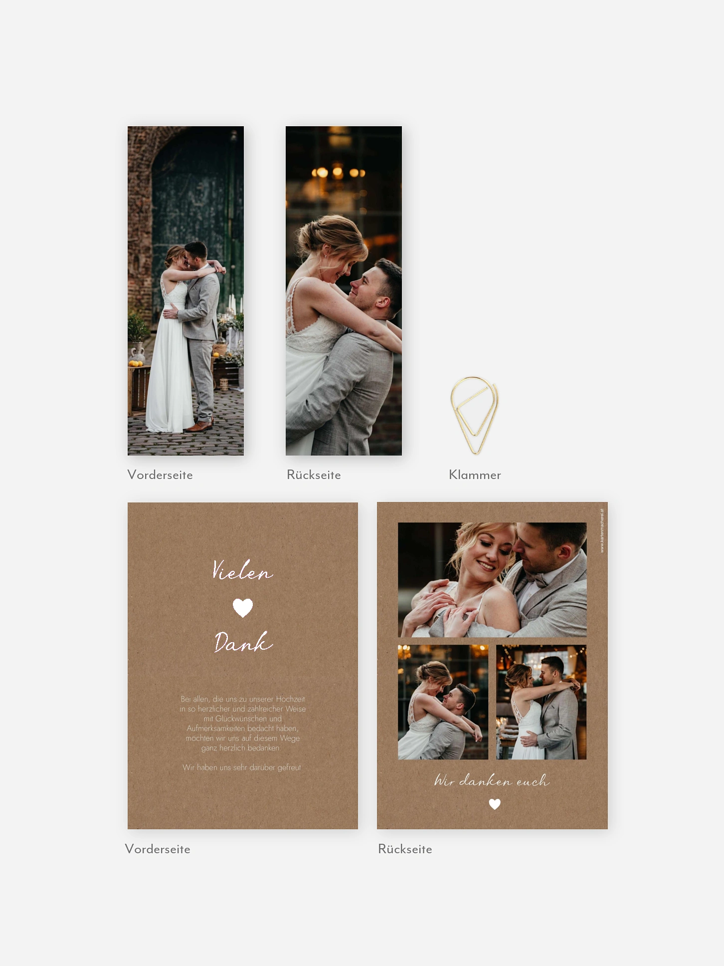 Dankeskarte Hochzeit Bohemian Chic
