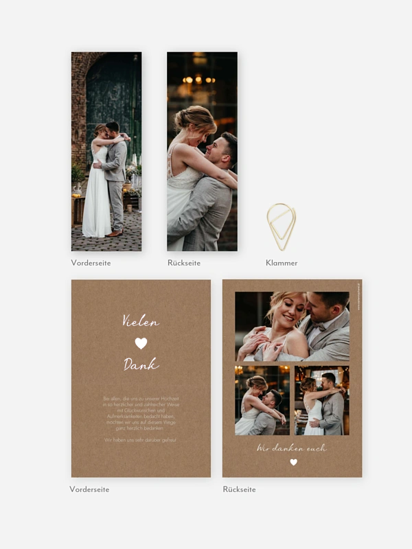 Dankeskarte Hochzeit Bohemian Chic