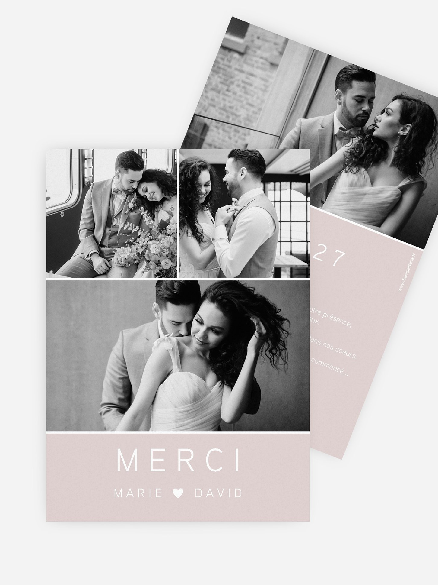 Carte de remerciements French Rose