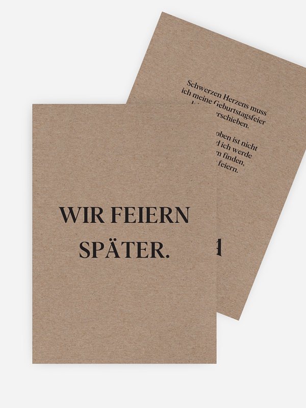 Geburtstagseinladung Wir Feiern Später