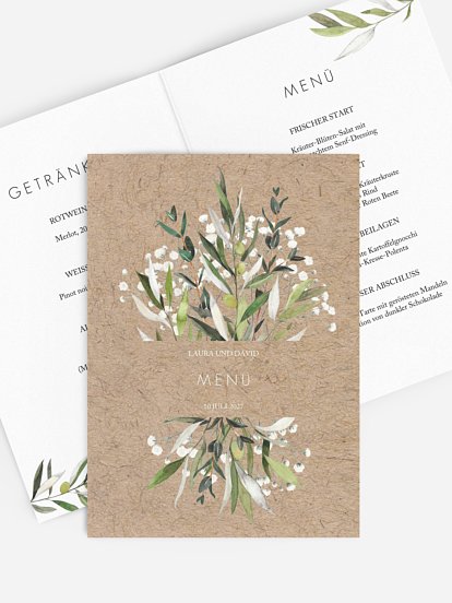 Menükarte Hochzeit Rustic Italia