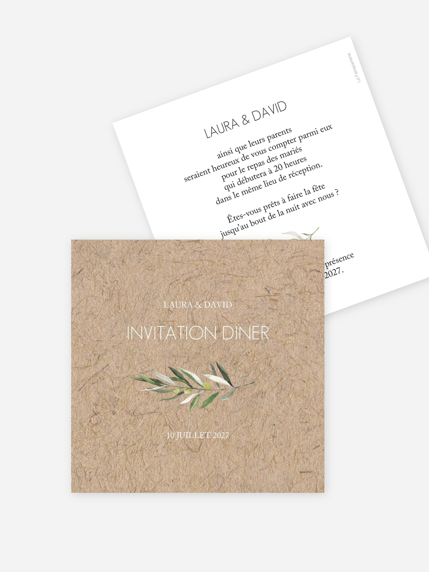 Carton d'invitation Italia effet kraft