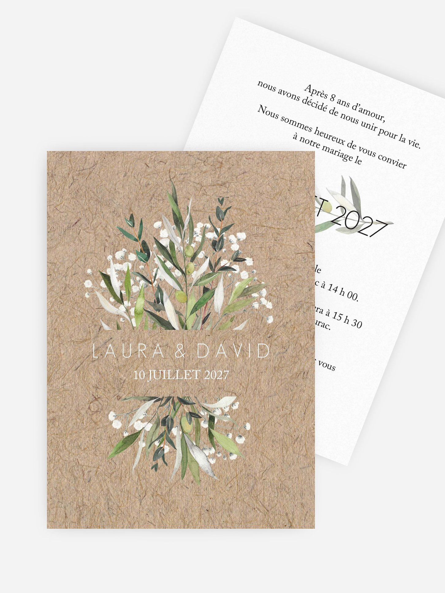 Faire-part de mariage Italia effet kraft