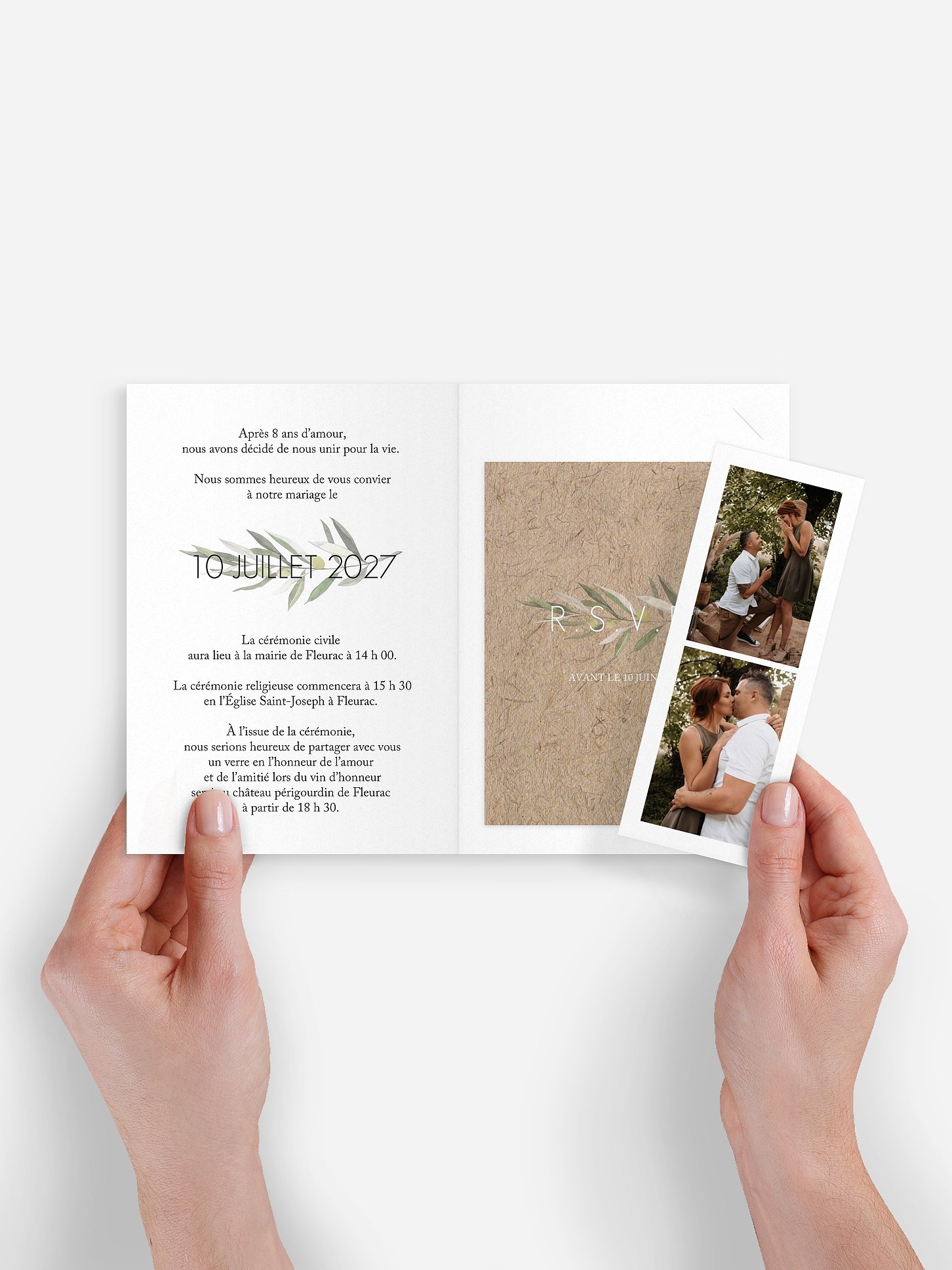 Faire-part de mariage Italia effet kraft