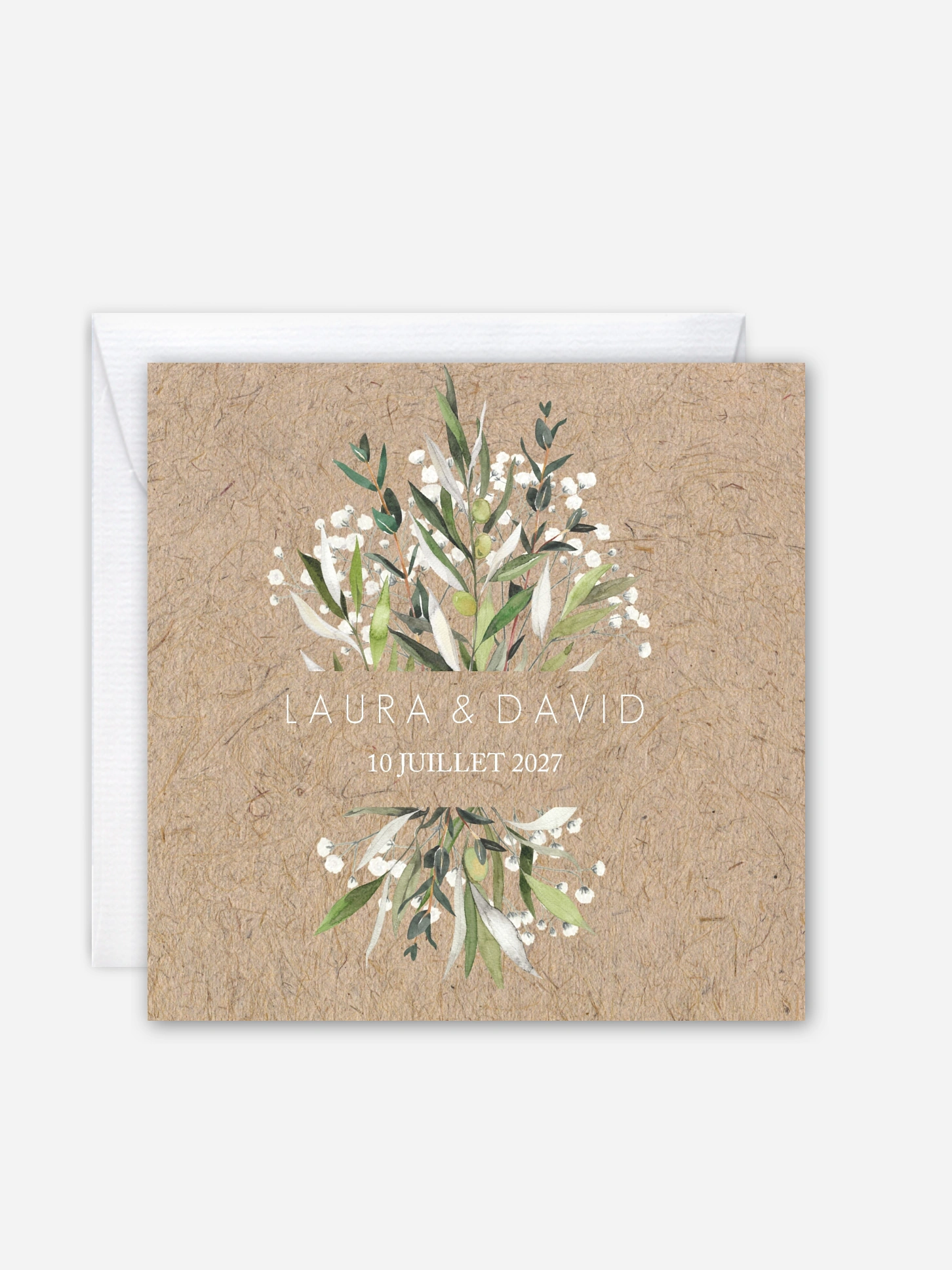 Faire-part de mariage Italia effet kraft
