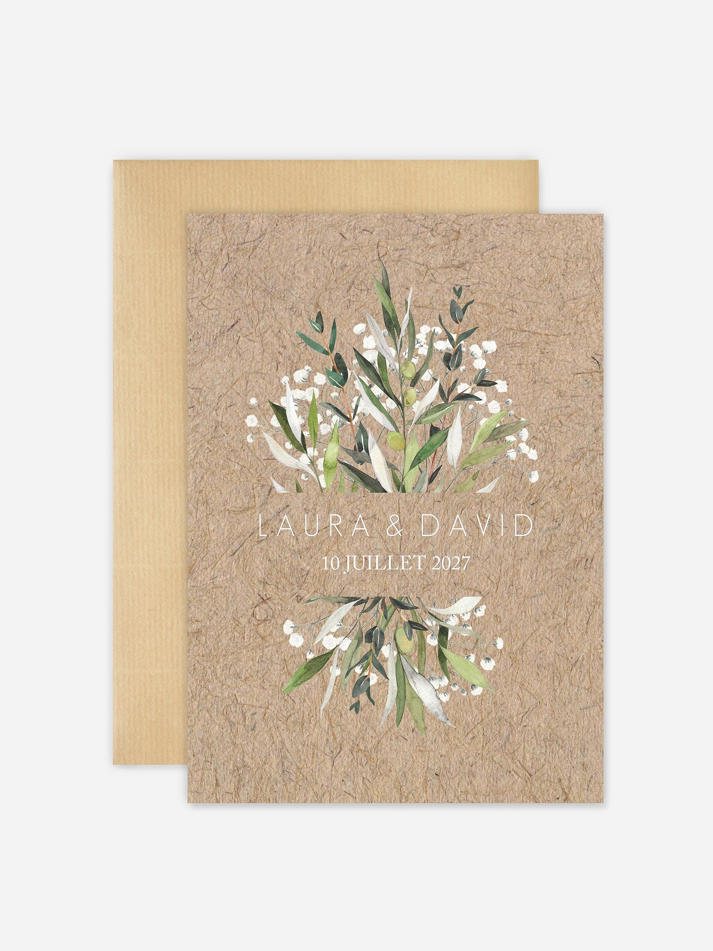 Faire-part de mariage Italia effet kraft