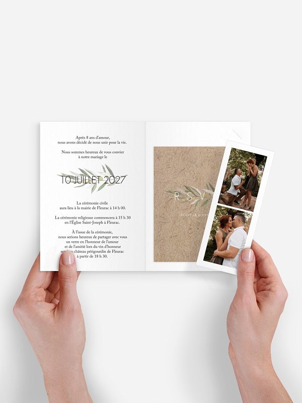 Faire-part de mariage Italia effet kraft