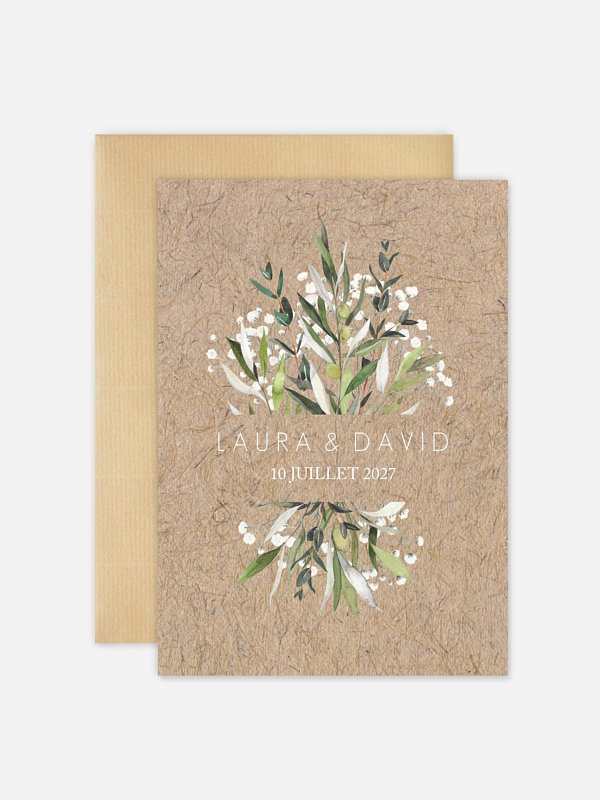 Faire-part de mariage Italia effet kraft