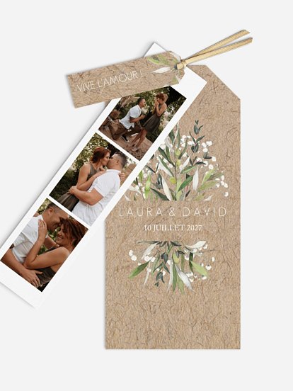 Faire-part de mariage Italia effet kraft