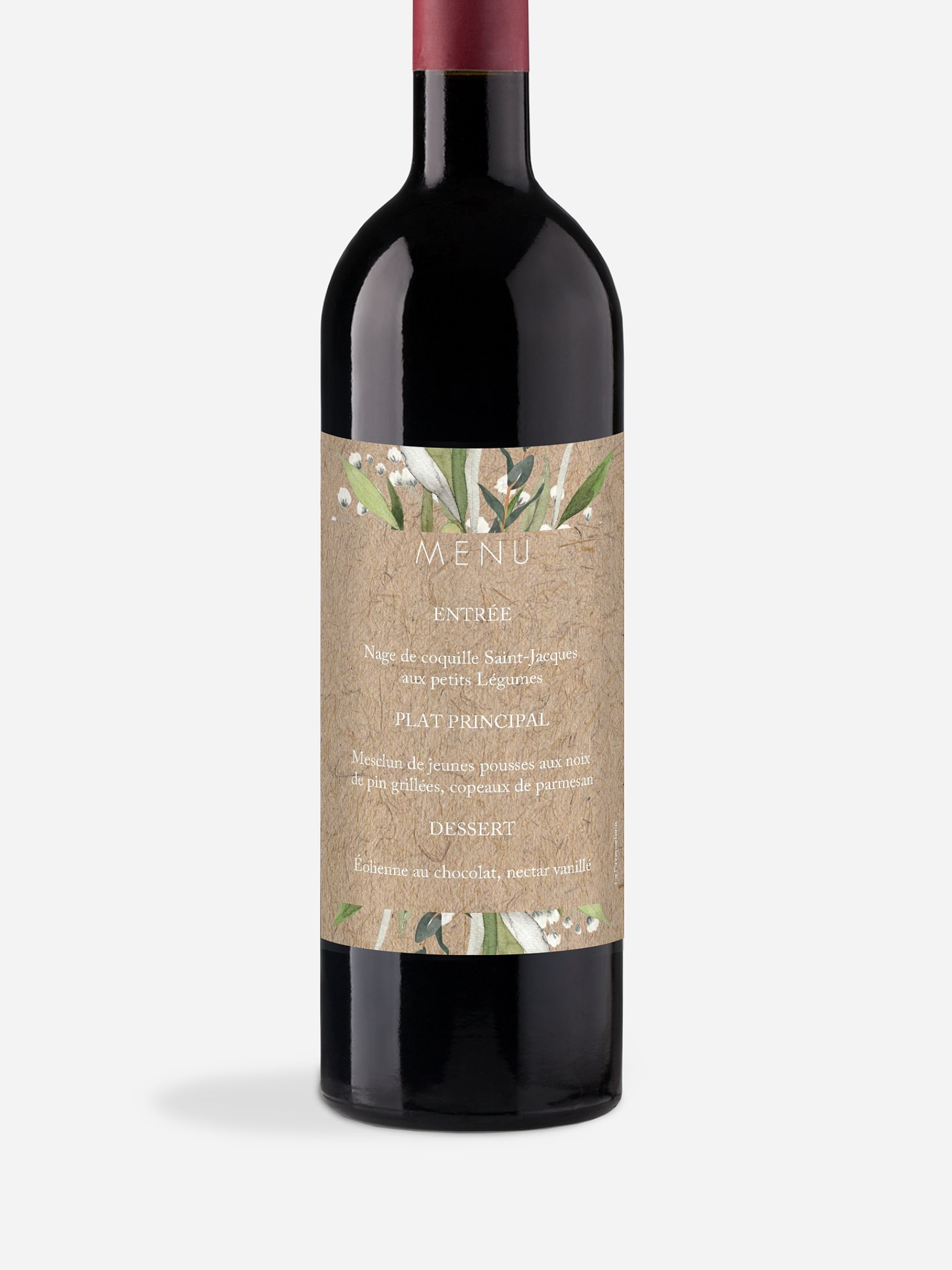 Etiquette bouteille Italia effet kraft