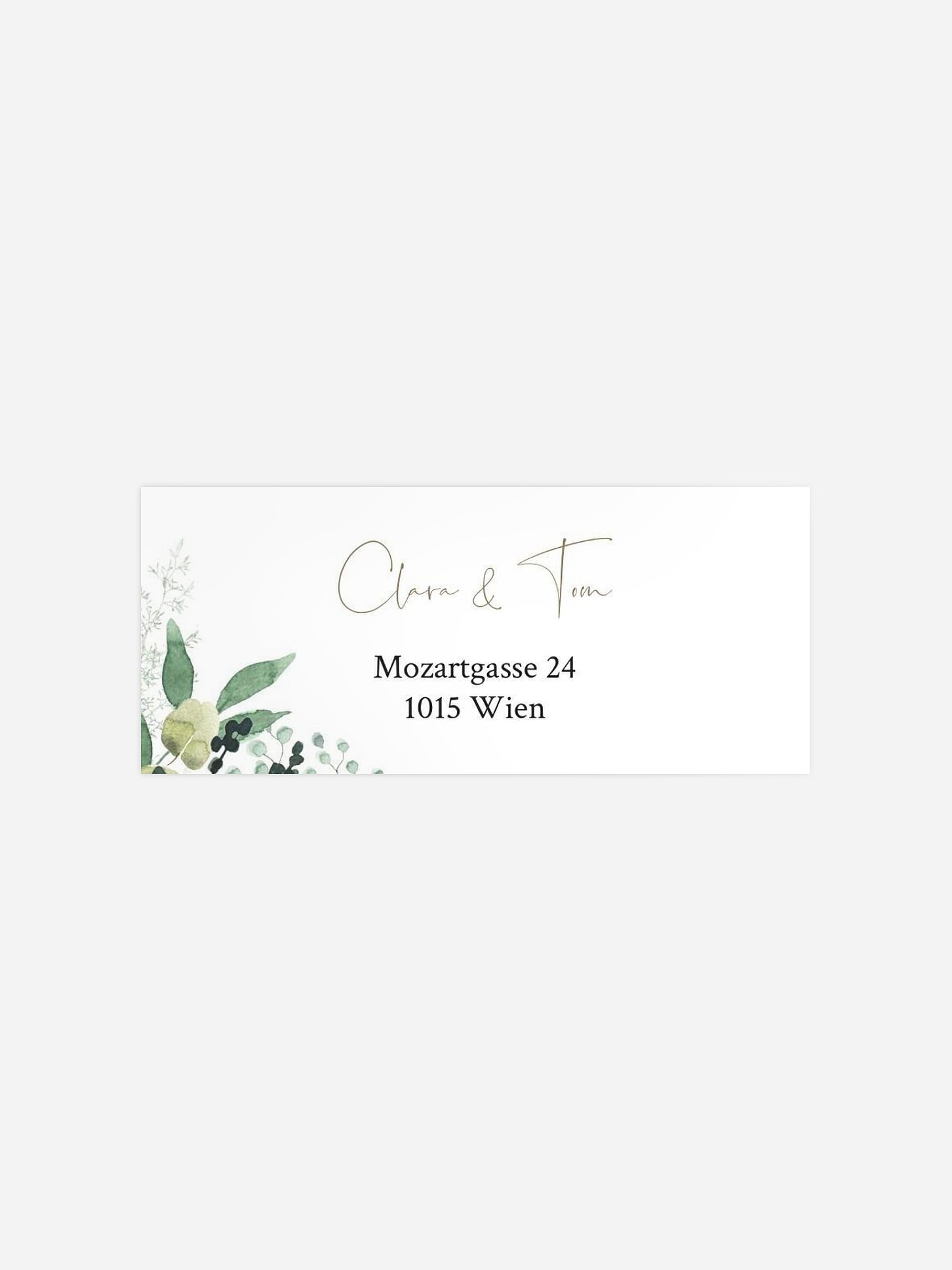 Absenderaufkleber Hochzeit Rustic Green Magic
