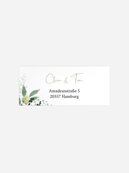 Absenderaufkleber Hochzeit Rustic Green Magic