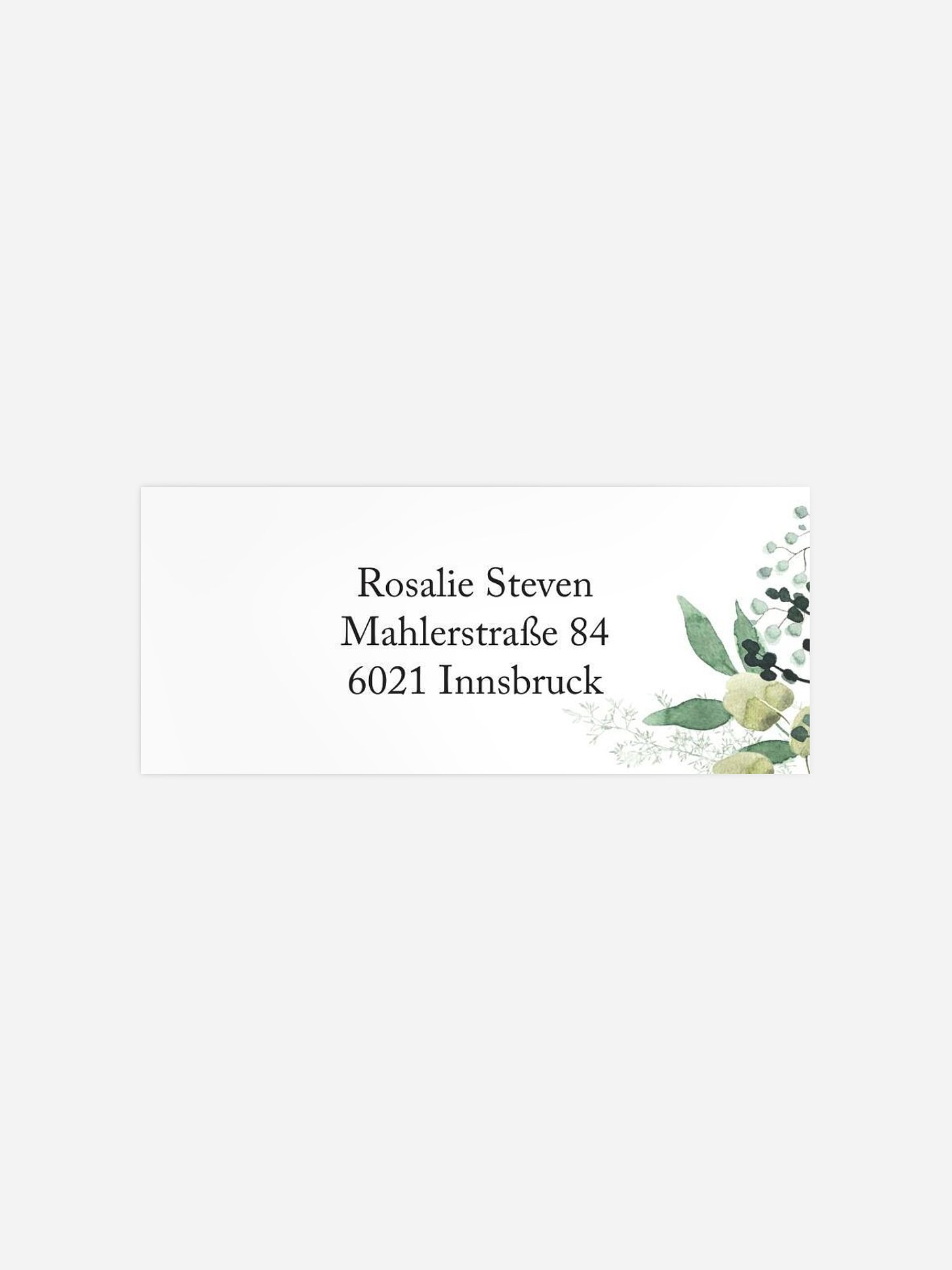 Absenderaufkleber Konfirmation und Kommunion Rustic Green Magic
