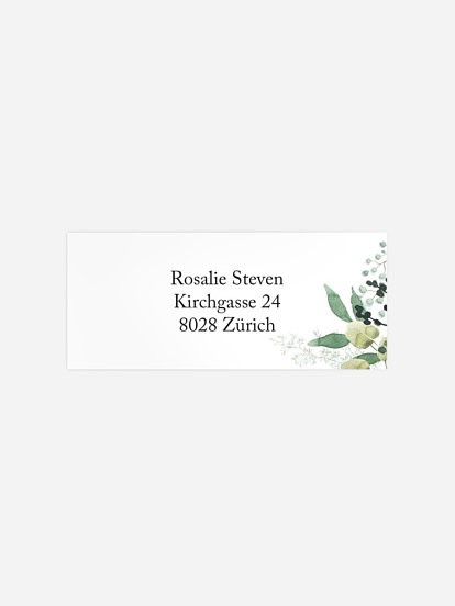 Absenderaufkleber Konfirmation und Kommunion Rustic Green Magic