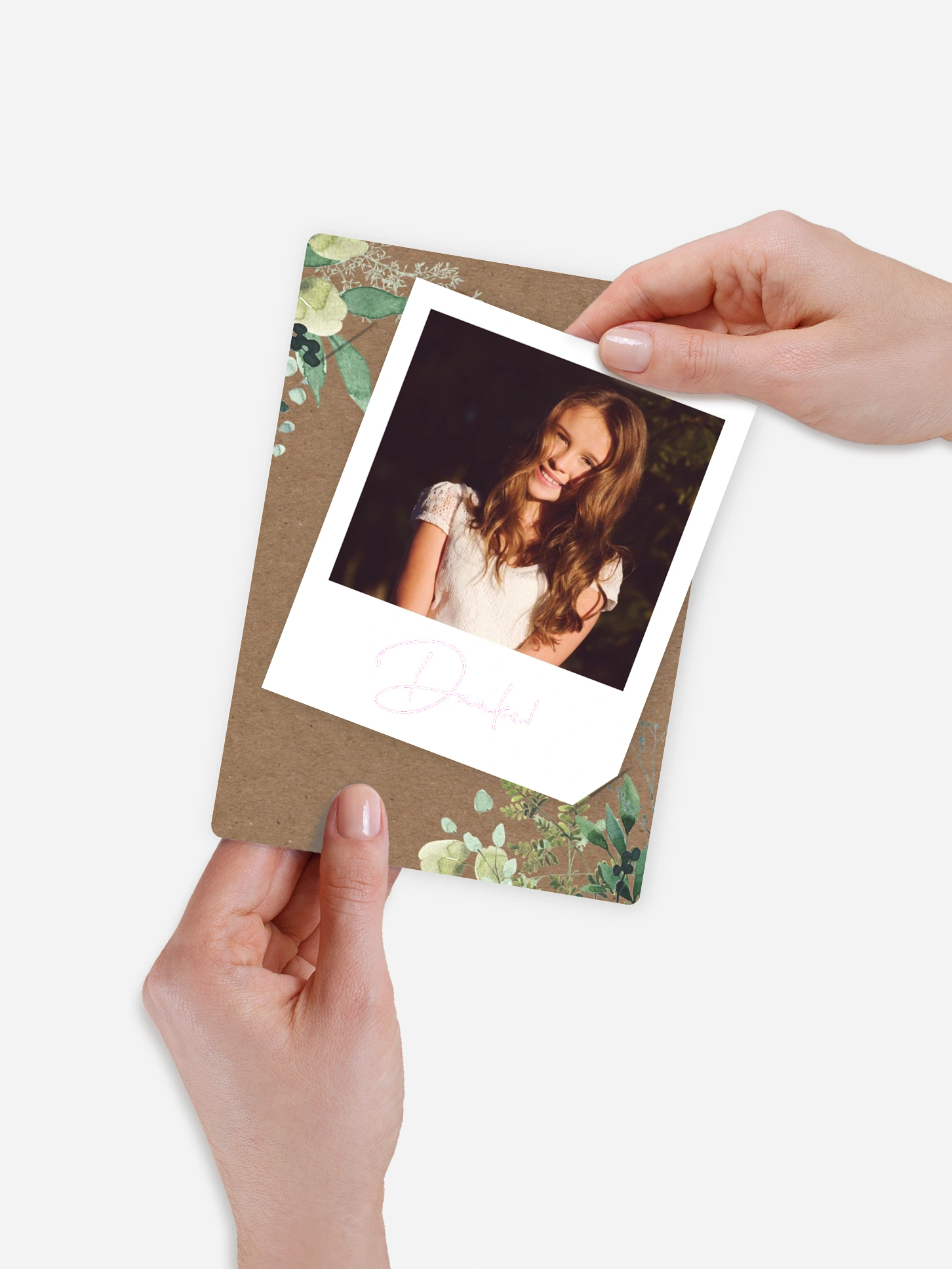 Danksagung Kommunion Rustic Green Magic