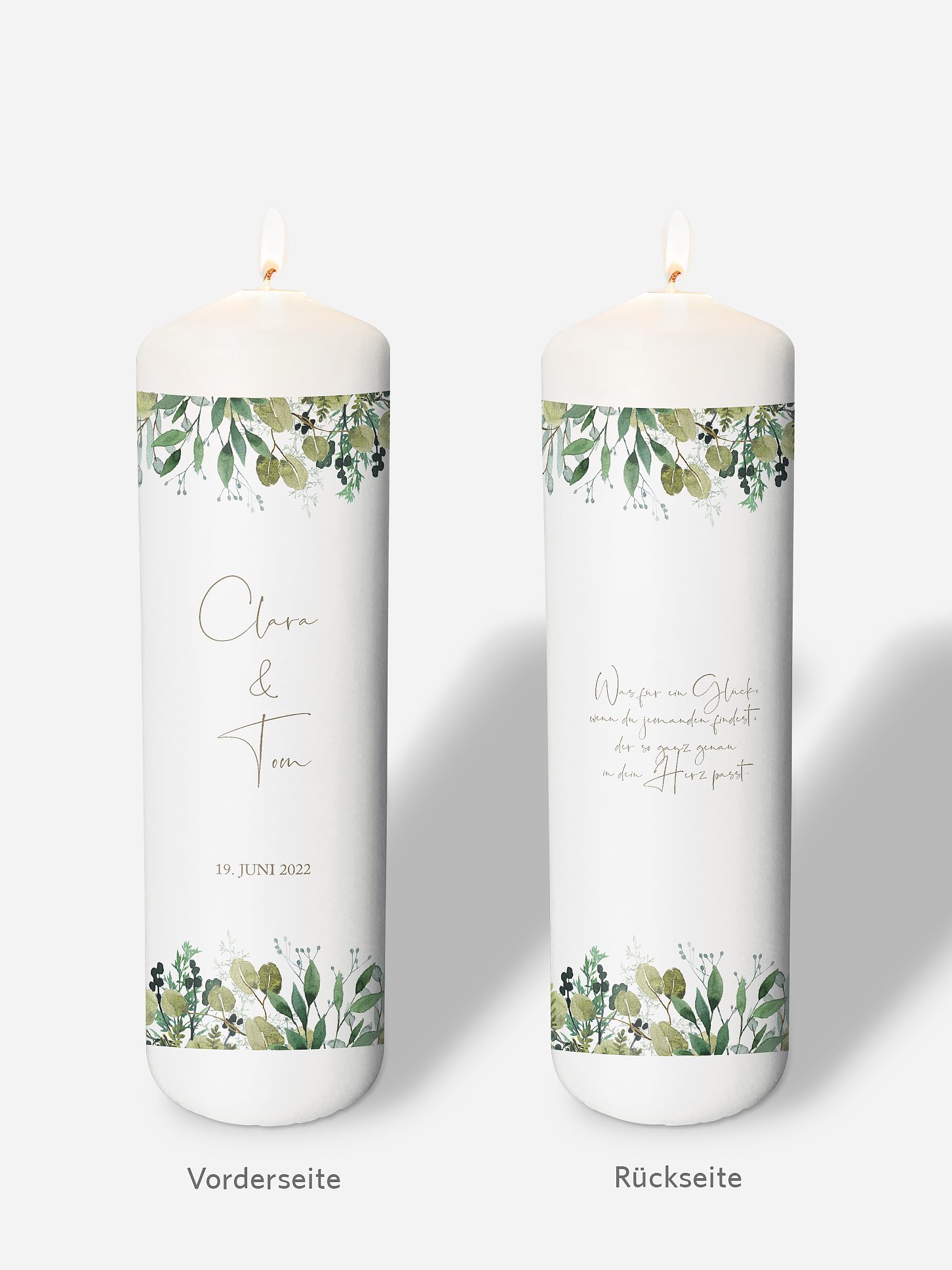 Hochzeitskerze Rustic Green Magic
