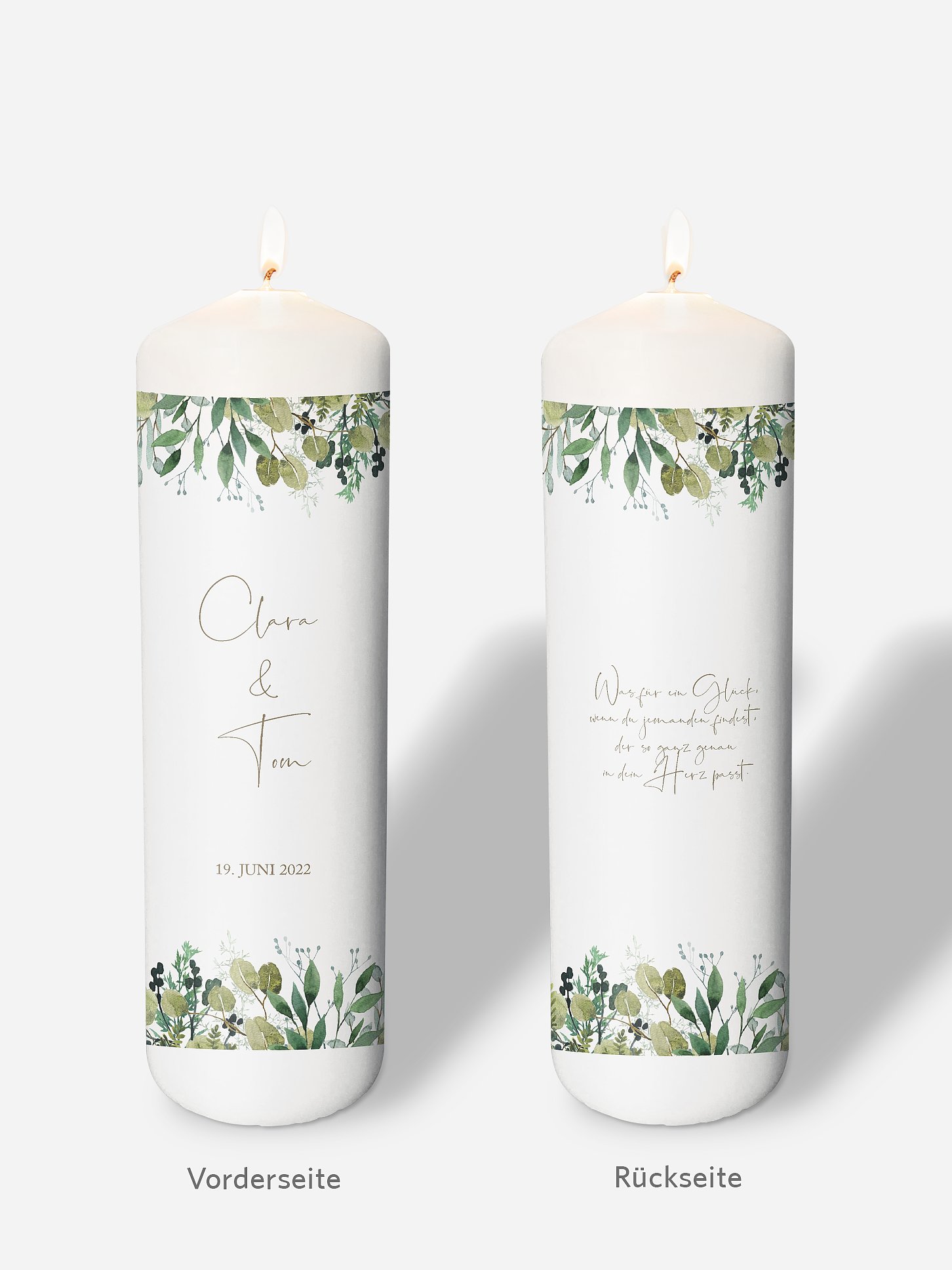 Hochzeitskerze Rustic Green Magic
