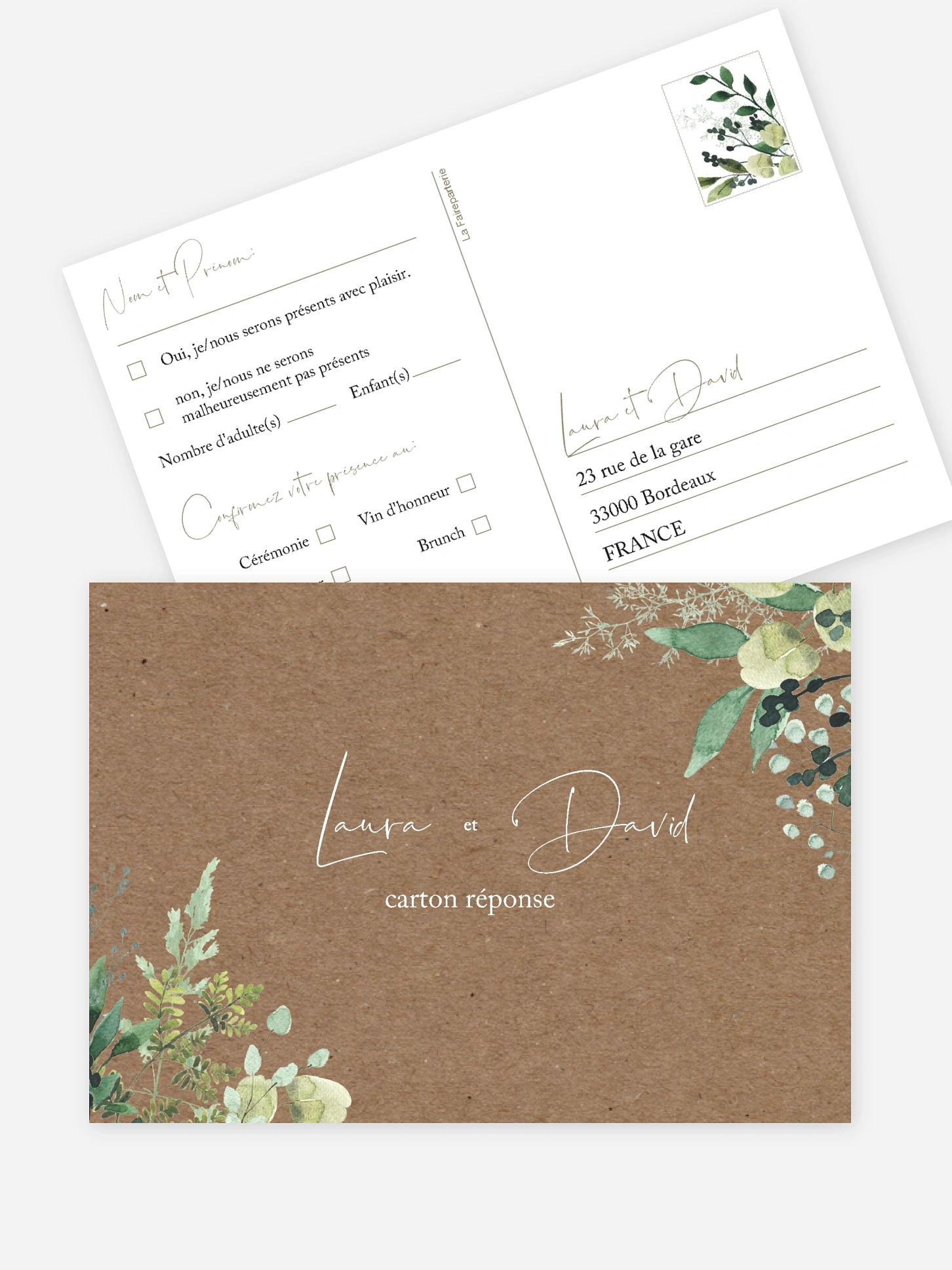 Carton réponse Green magic effet kraft