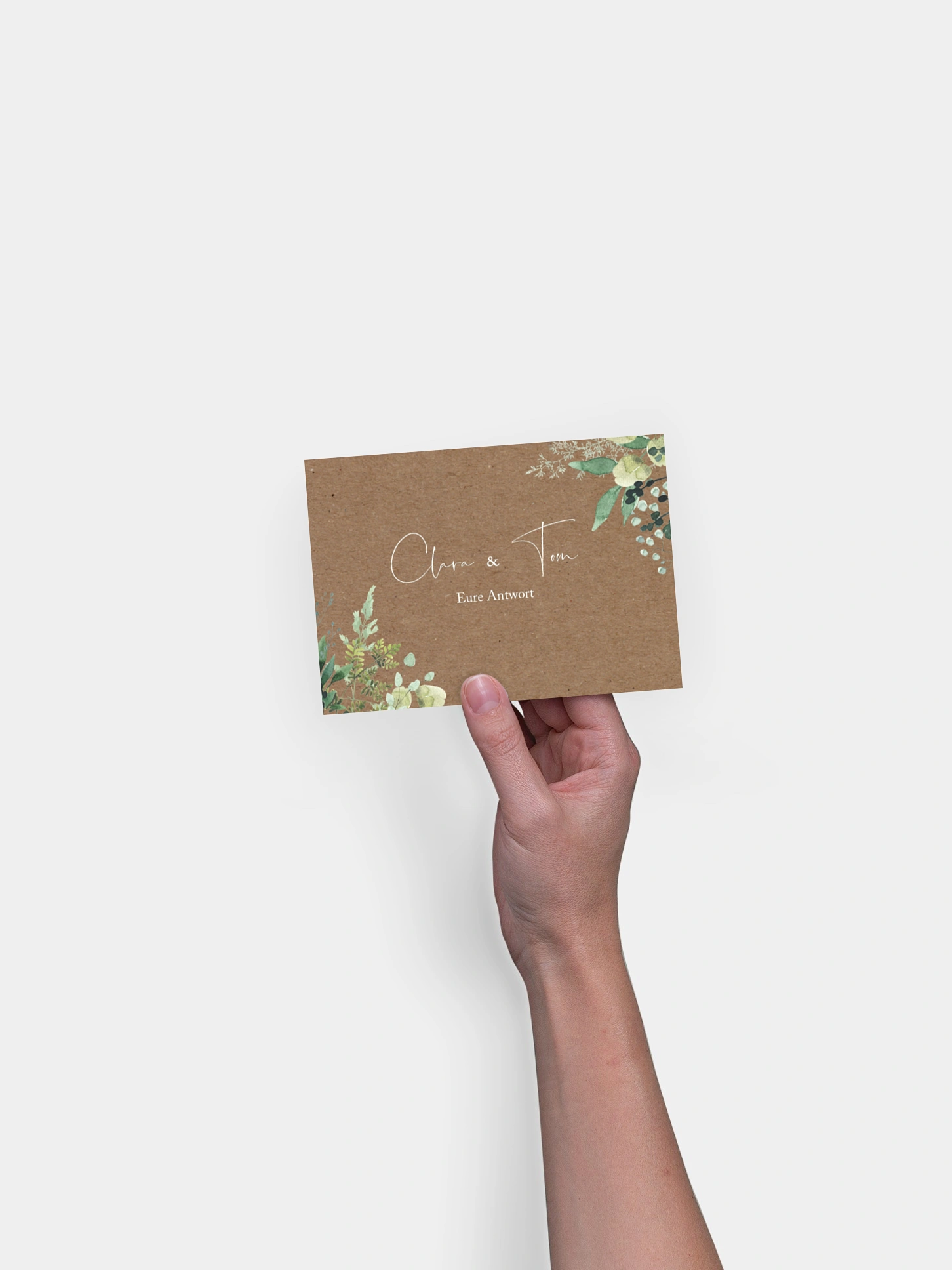 Antwortkarte Hochzeit Rustic Green Magic