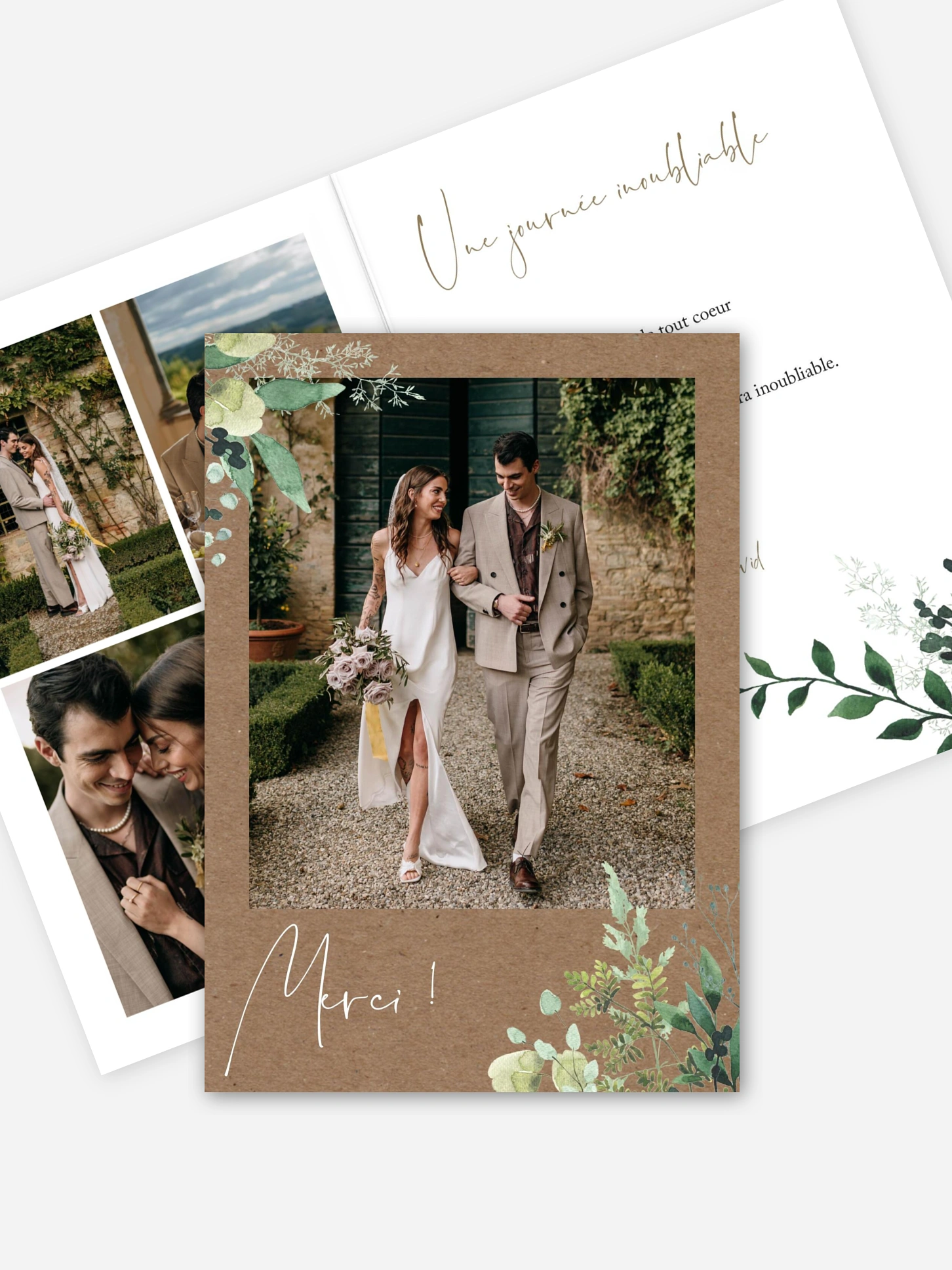 Carte de remerciements Green magic effet kraft