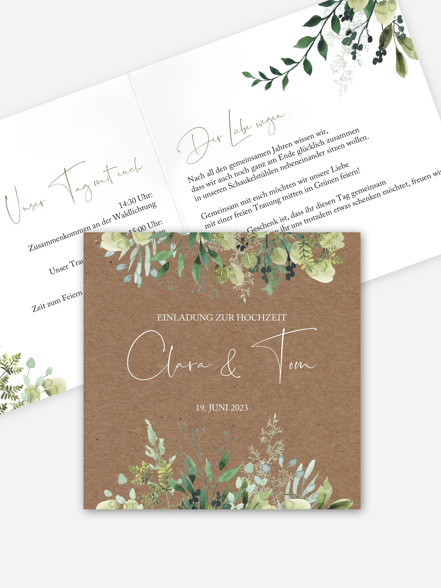 Hochzeitseinladung Rustic Green Magic
