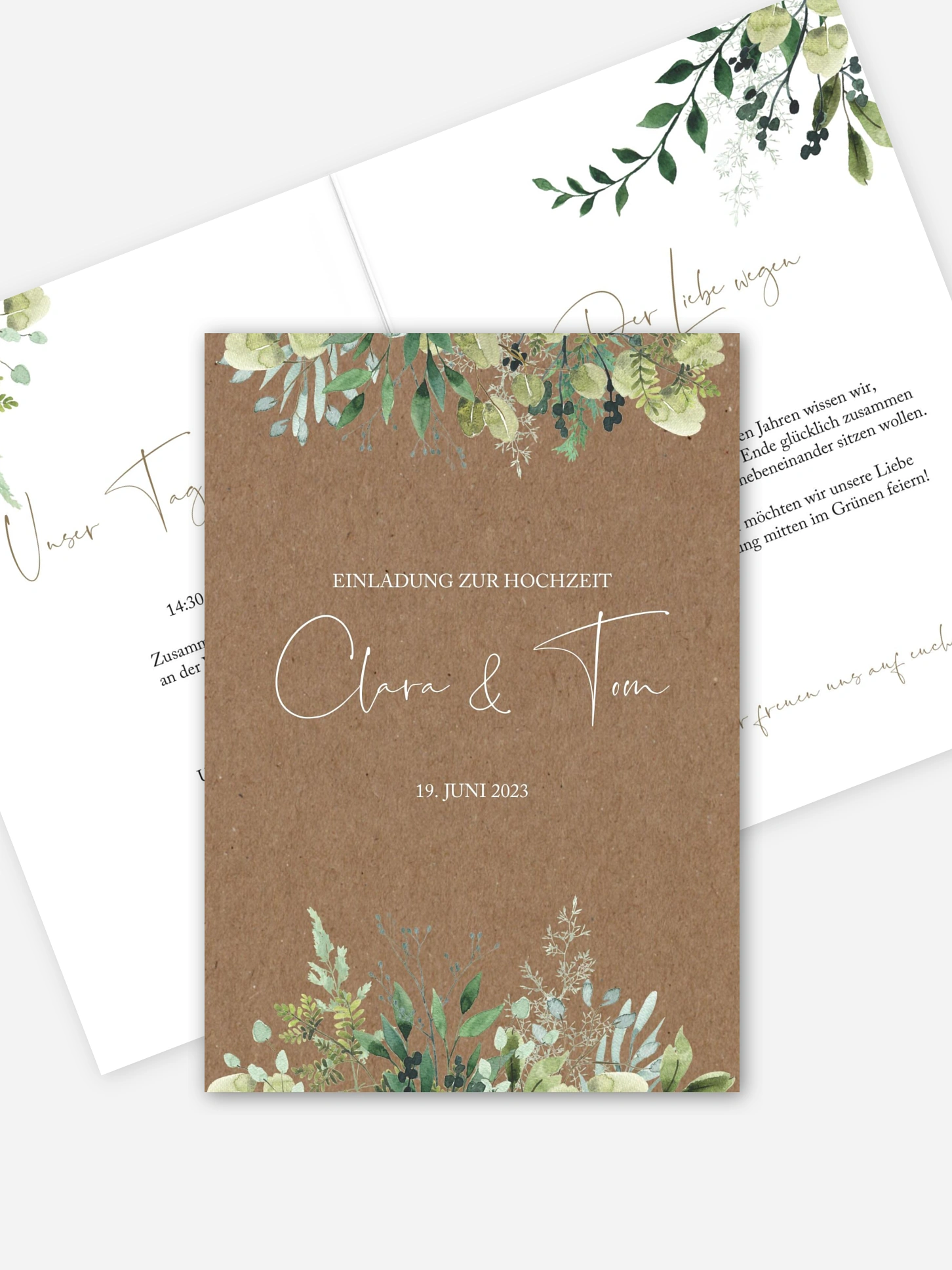 Hochzeitseinladung Rustic Green Magic