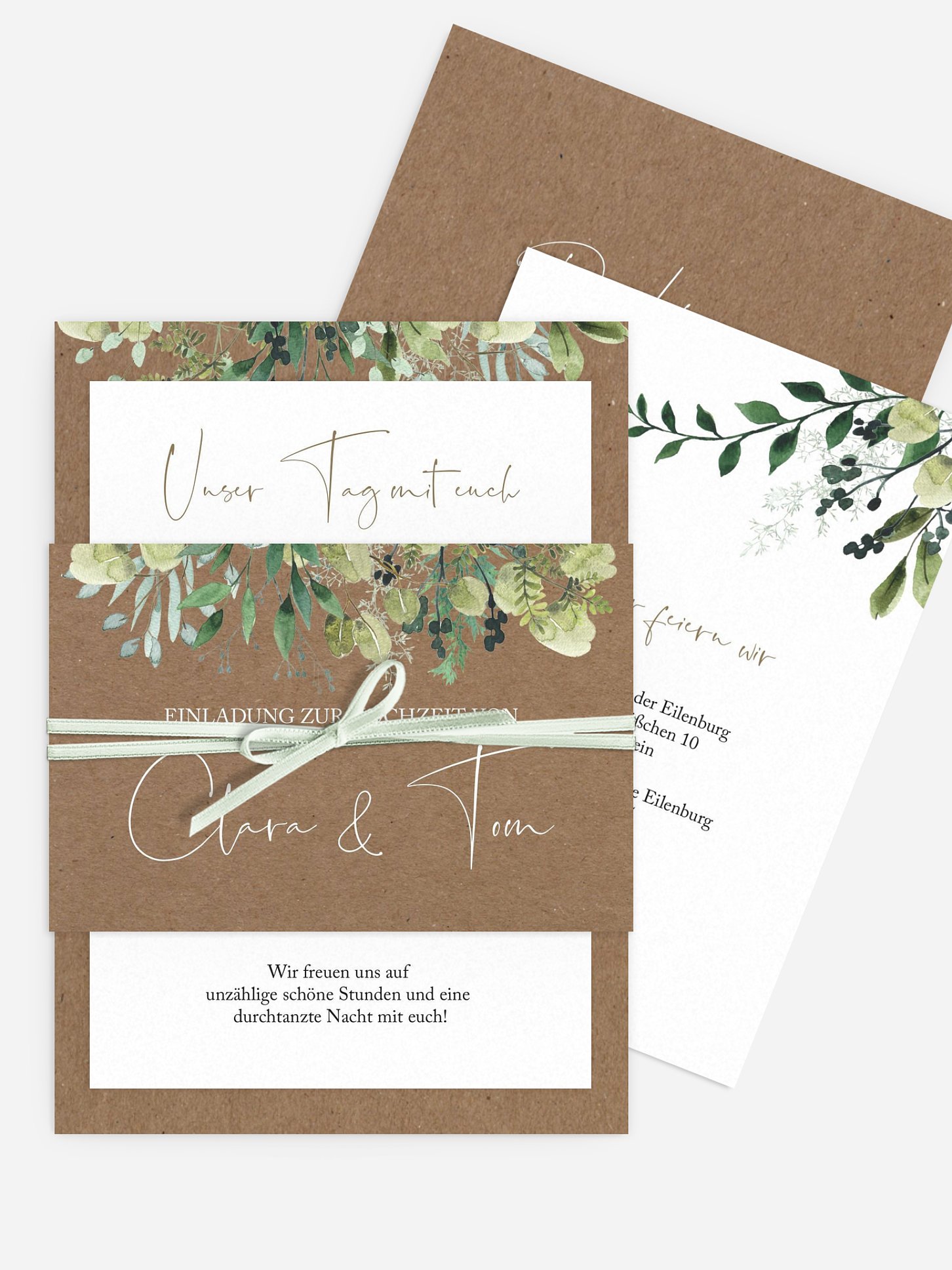 Hochzeitseinladung Rustic Green Magic