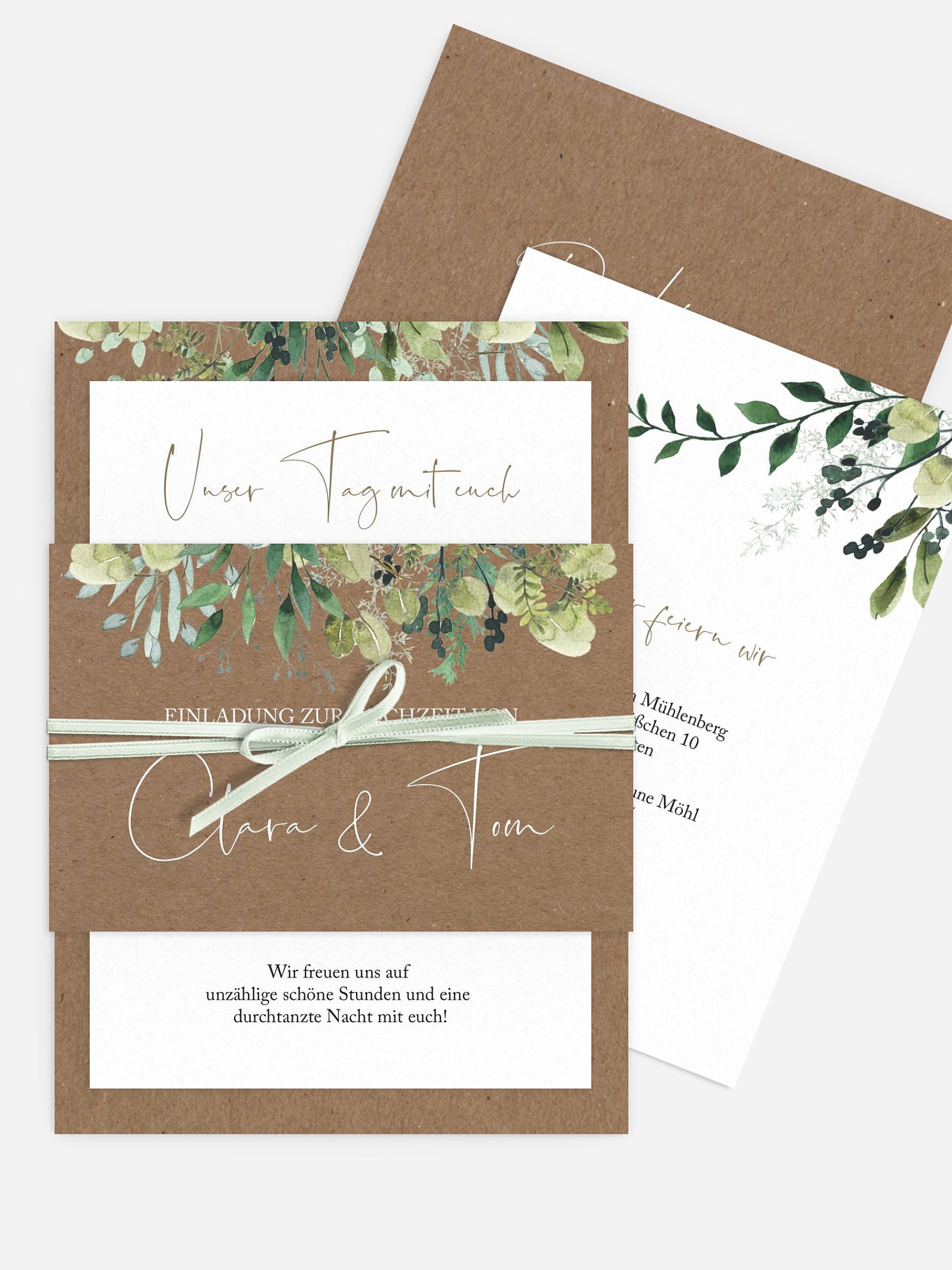 Hochzeitseinladung Rustic Green Magic
