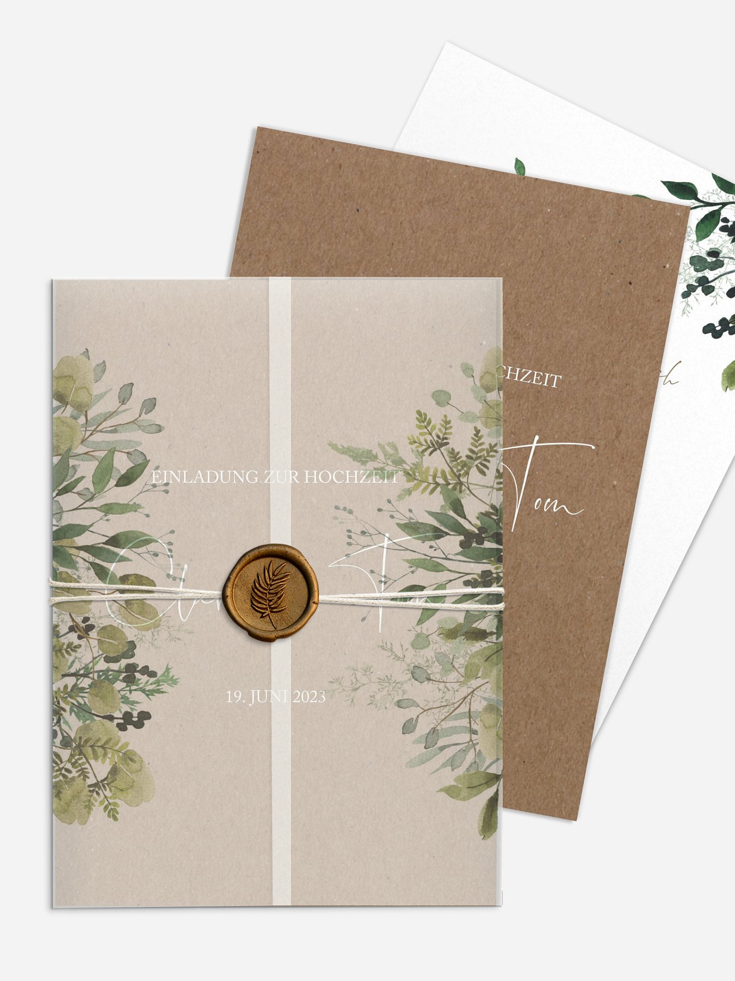 Hochzeitseinladung Rustic Green Magic