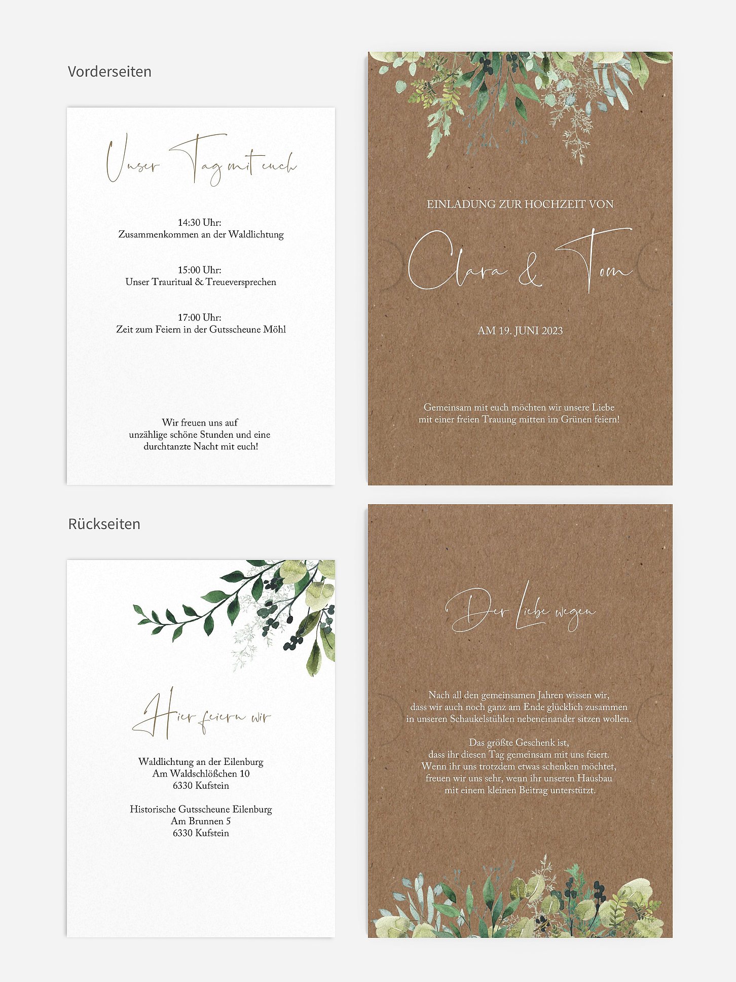 Hochzeitseinladung Rustic Green Magic