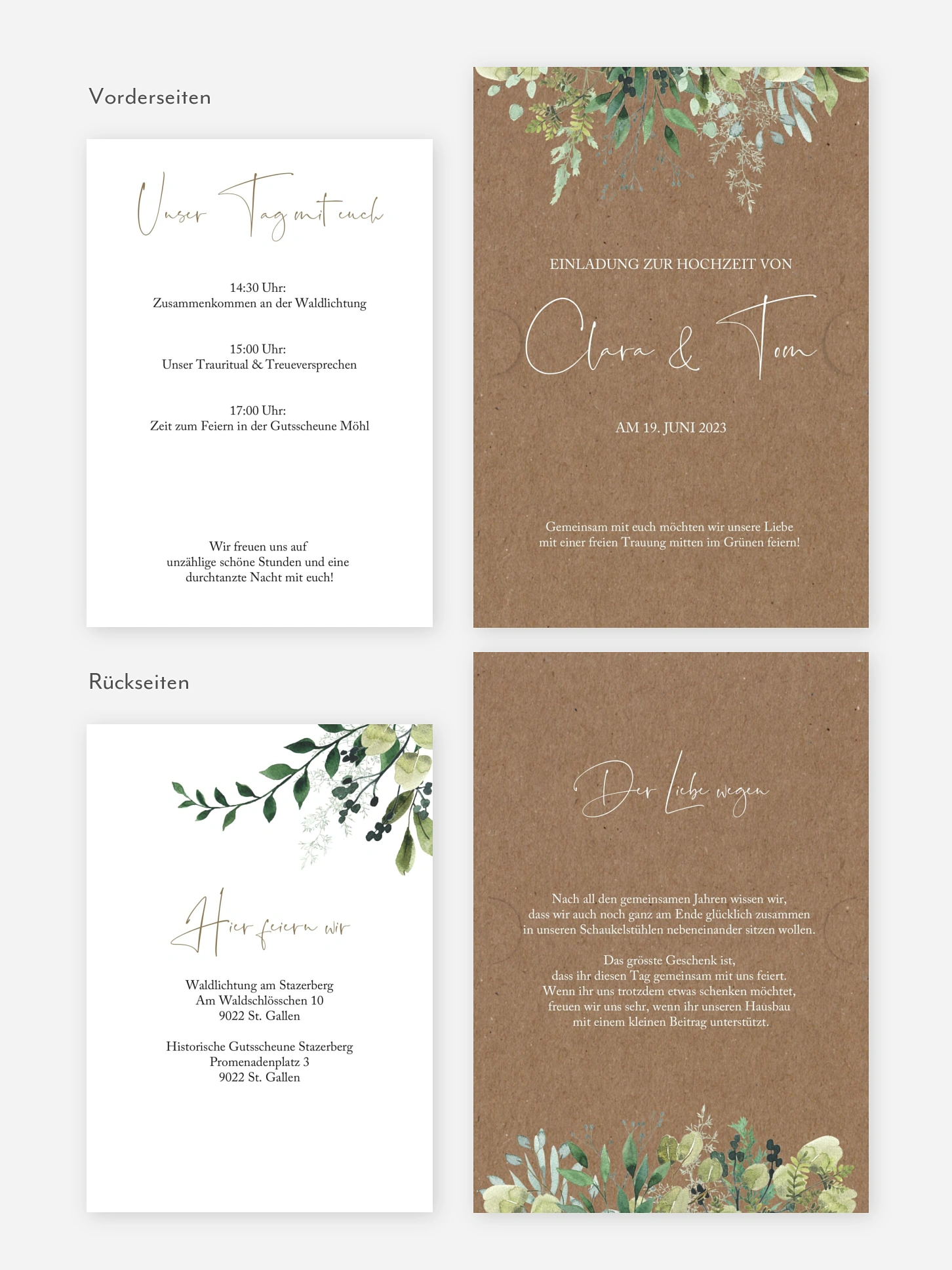 Hochzeitseinladung Rustic Green Magic