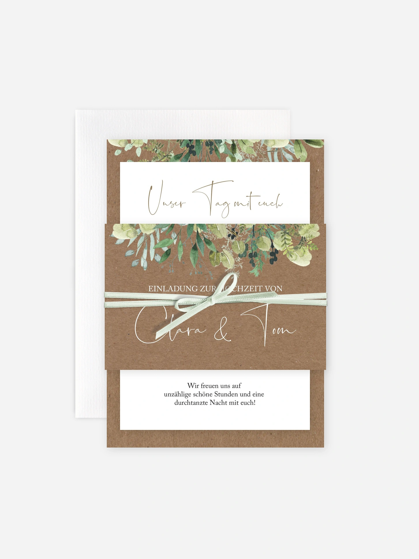 Hochzeitseinladung Rustic Green Magic